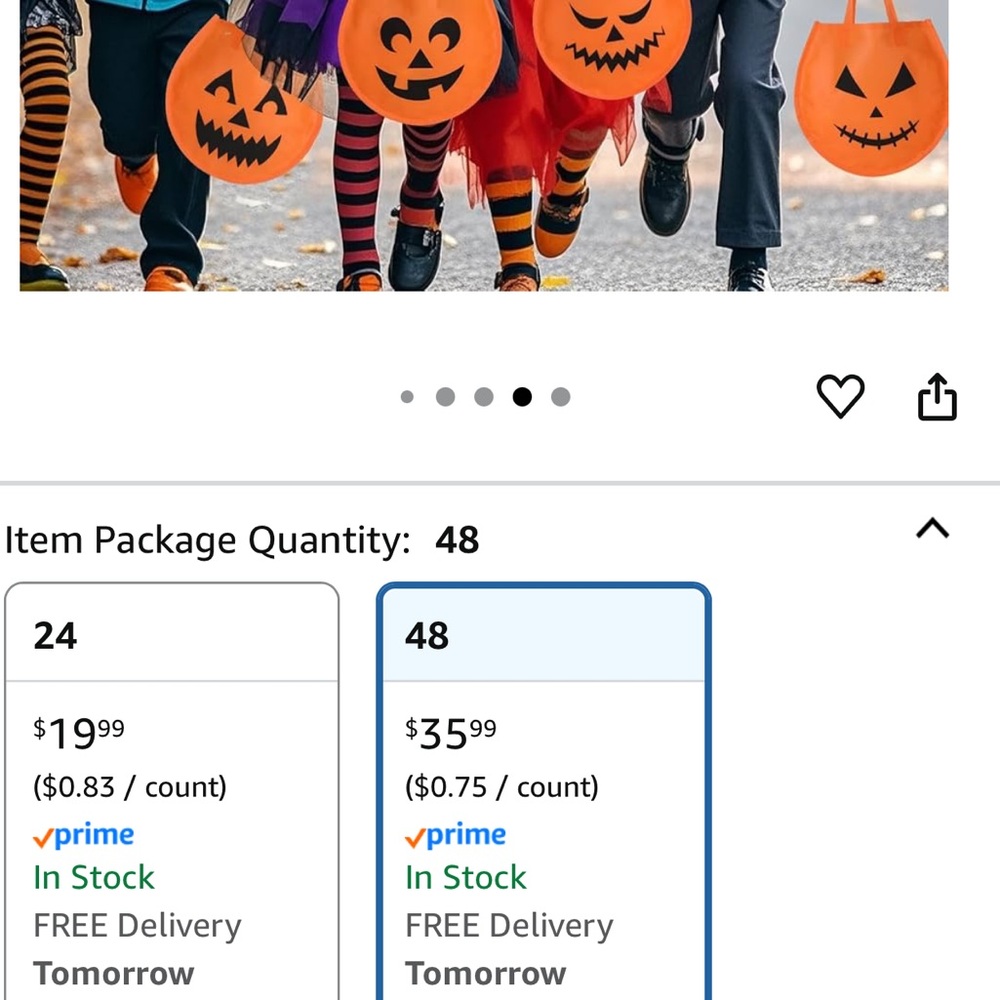 Amazon Pumpkin Candy Goodie Bags - Orange and Black 48 piece per pack - Picture 7 of 10